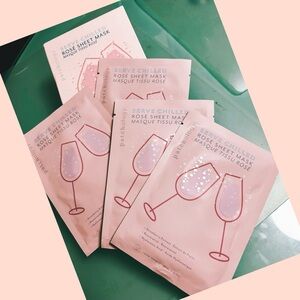SET OF 4 - SERVE CHILLED ROSÉ SHEET MASK /  MASQUE TISSU ROSÉ BY PATHOLOGY
